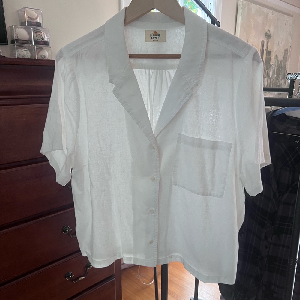 Marine Layer White Button Down Shirt